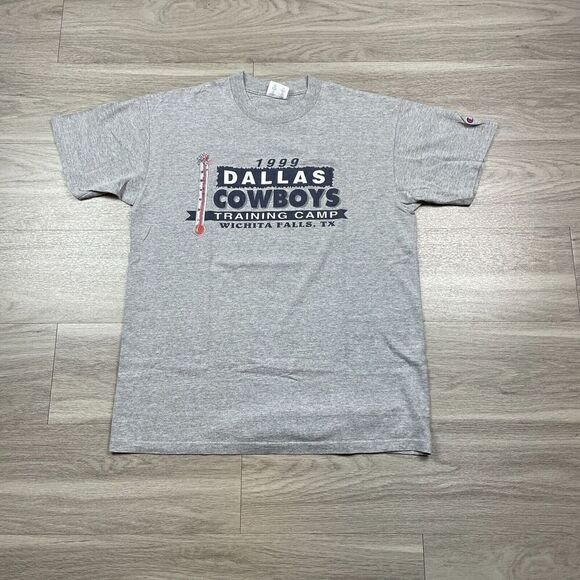 Vintage Dallas Cowboys Shirt Mens Large Gray Champion Football NFL 90s Training - Picture 1 of 9